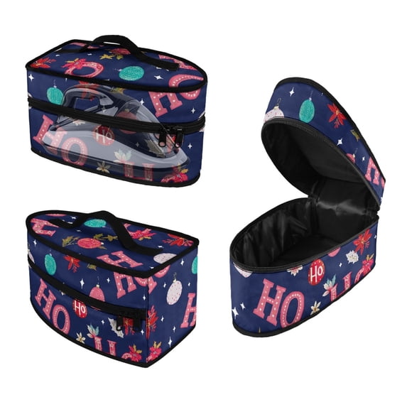 HELLHERO Portable Iron Storage Bag Zipper Closure for Clothing Ironing Machines Lightweight Organizer Star and Floral Pattern(Bag Only)