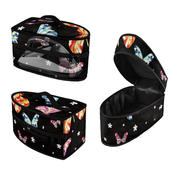 HELLHERO Portable Iron Storage Holder Easy to Carry Butterfly Zipper Closure Travel Iron Organizer, Bag Only