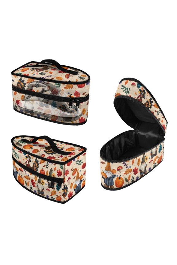 Portable Iron Storage Holder Zipper Handheld Travel Case Reusable Pumpkin(Bag Only)