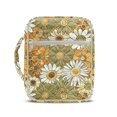thumbnail image 1 of HELLHERO Portable Quilted Bible Cover for Women, Soft Pocket Bible Cover Case Polyester Fabric Bible Holder Case Retro Daisy Garden, 1 of 9