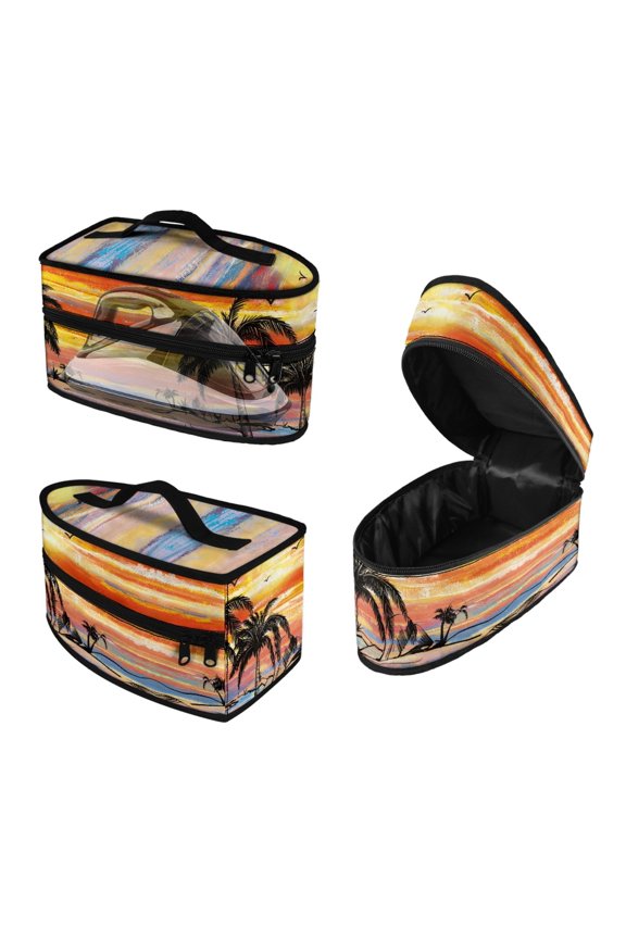 Portable Steam Iron Storage Case Handheld Travel Case Portable Steam Iron Case Protective Iron Accessories Tropical Sunset Beach, Case Only