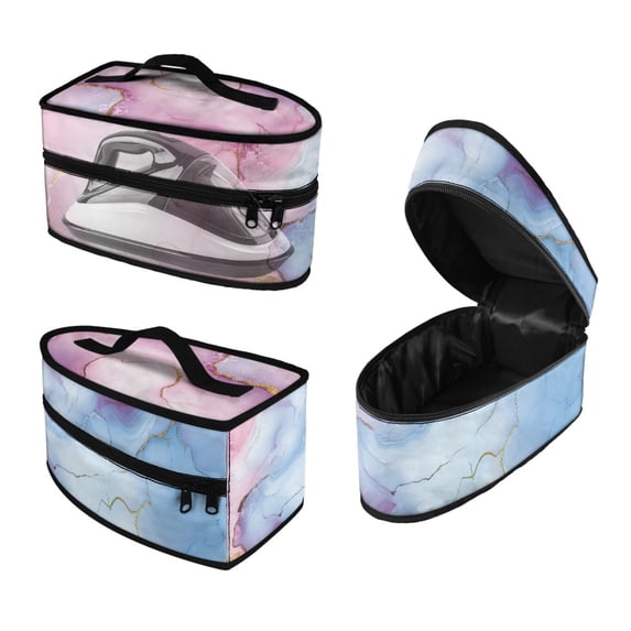 HELLHERO Portable Steam Iron Storage Case Marble, with Zipper Closure Travel Carrying Case(Case Only)