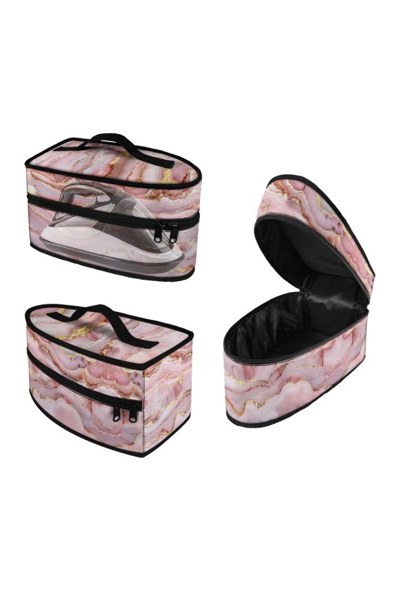 Portable Steamer Case Easy to Store and Carry Marble Pattern Pink Steam Iron Carrying Case, Bag Only