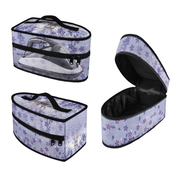 HELLHERO Portable Steamer Travel Organizer Zipper Lightweight Travel Iron Organizer Protective Butterfly Rabbit(Bag Only)