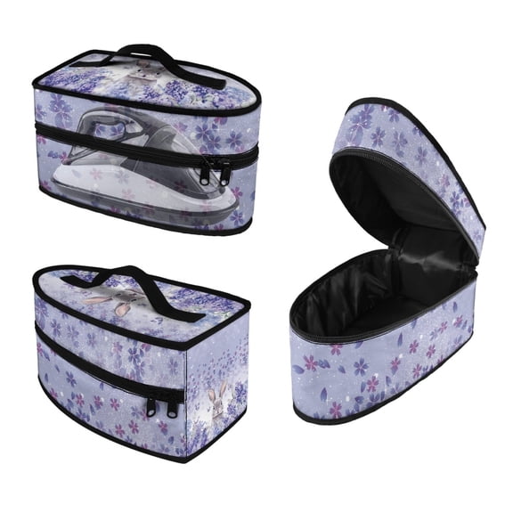 HELLHERO Portable Steamer Travel Organizer Zipper Lightweight Travel Iron Organizer Protective Butterfly Rabbit(Bag Only)