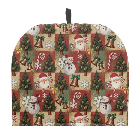 HELLHERO Portable Waterproof and Dustproof Tea Cozy Polyester Canvas Coffee Pot Cloth Covers, Snowman Bell