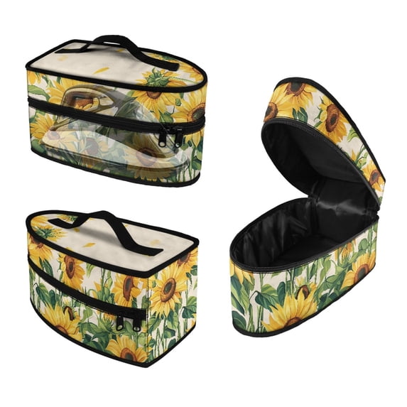 HELLHERO Protective Case Ironing Machine Storage Bag Easy to Clean Sunflower Pattern Handheld Travel Steamer Organizer, Bag Only