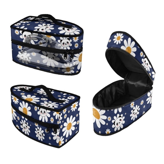 HELLHERO Protective Case Ironing Machine Storage Bag Panda Daisy with Smooth Zipper Reusable, Bag Only