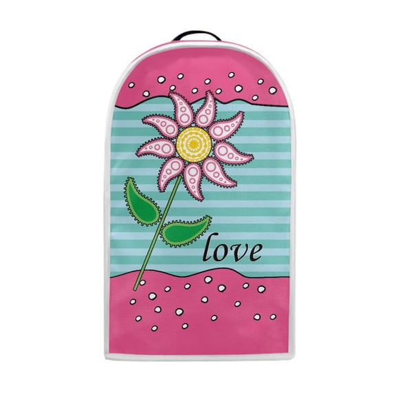 HELLHERO Protective Case with Stylish Machine Washable Food Processor Cover for Home Kitchen Indoor Floral Love Text