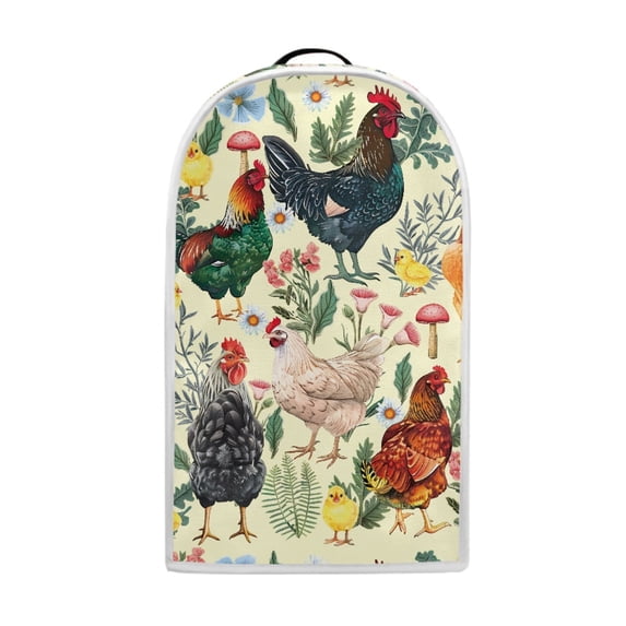 HELLHERO Protective Coffee Machine Dust Cover Stylish Handle for Kitchen Use(Rooster Floral Pattern)