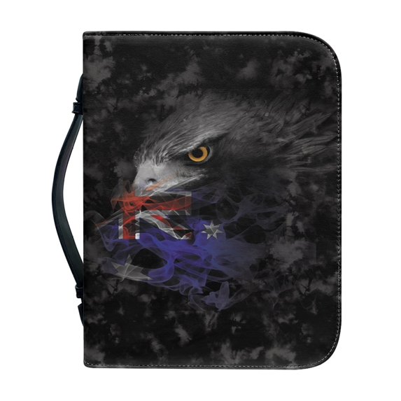HELLHERO Pu Leather Bible Cover for Men and Women, Portable Bible Bag with Zippered Pockets, for Christian Prayer and Outdoor Bible Study