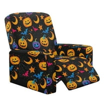 HELLHERO Pumpkin Lantern Print Recliner Chair Slipcovers for Reclining Chairs 4 Piece Recliner Cover 1 Seat Extra Large Lazyboy Covers Slipcover
