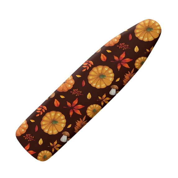 HELLHERO Pumpkin Maple Leaf Iron Padding Cover(15" x 54")Non-Slip Stretch Elastic Fit Resists Scorching and Staining