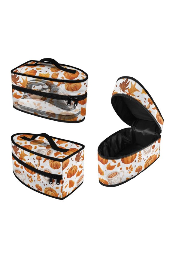Pumpkin and Maple Leaves Travel Iron Carrier Bag Universal for Most Iron Garment Steamer Box Travel Steamer Holder for Clothing Ironing Machines, Case Only