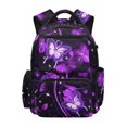 thumbnail image 1 of HELLHERO Purple Butterfly Floral School Backpacks with Multi-Pockets Multiple Pockets Travel Ruckpack, Side Pockets 17 Inch School Bag for Middle School Elementary, 1 of 8