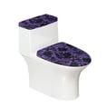 thumbnail image 1 of HELLHERO Purple Floral Pattern Lid Cover Set for Toilet of 2 Pieces Elastic Edge Toilet Top Cover Set Easy Care Bathroom, 1 of 8