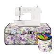 thumbnail image 1 of HELLHERO Purple Floral Removable Storage Bag Sewing Machine Pad Durable Waterproof to Keep Tidy for Most Sewing Machines, 1 of 5