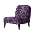 thumbnail image 1 of HELLHERO Purple Leopard Dustproof Armless Accent Chair Cover with Elastic, Stain Protection Armless Accent Chair Protector, 1 of 7