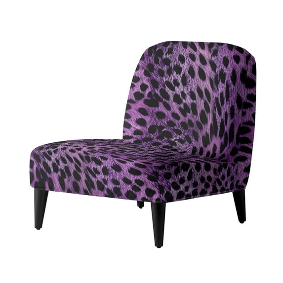 HELLHERO Purple Leopard Dustproof Armless Accent Chair Cover with Elastic, Stain Protection Armless Accent Chair Protector