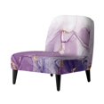 thumbnail image 1 of HELLHERO Purple Marble Pattern Easy Care Breathable Armless Accent Chair Cover Dustproof Armless Accent Chair Protector for Armless Chair, 1 of 8