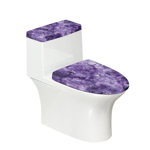 HELLHERO Purple Marble Texture Adds Holiday Charm for Modern Bathrooms Stretch Toilet Seat Protector Elastic Bottom Fits All Toilet Shapes Stretchy Fabric