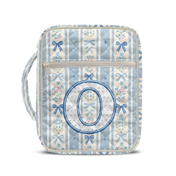 HELLHERO Quilted Zipper Pocket Bible Cover Case with Durable Handle, Elastic Polyester Washable Bible Carrier Tote for Daily Scripture Study