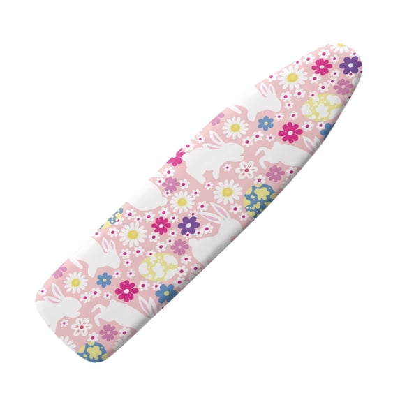 HELLHERO Rabbit Daisy Print Ironing Board Cover Polyester Iron Cover for Ironing Board, Scorch Resistant Ironing Board Cover Protector Decorative Covers for Ironing Board, 54" x 15" Inch