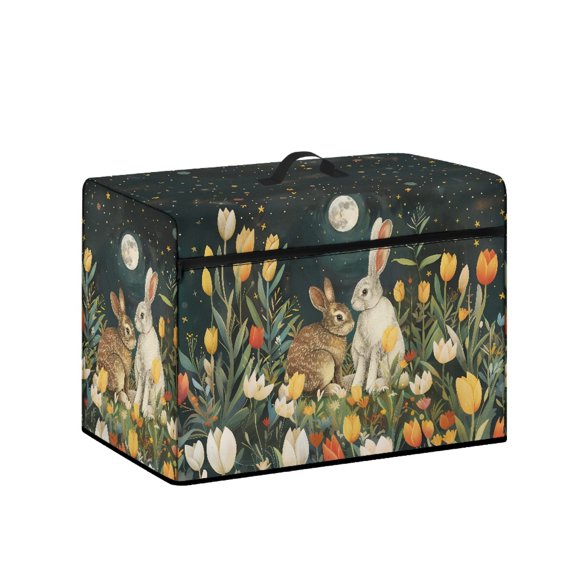HELLHERO Rabbit and Floral Pattern Sewing Machine Covers Lightweight & Sturdy Waterproof Fits Most Sewing Machines