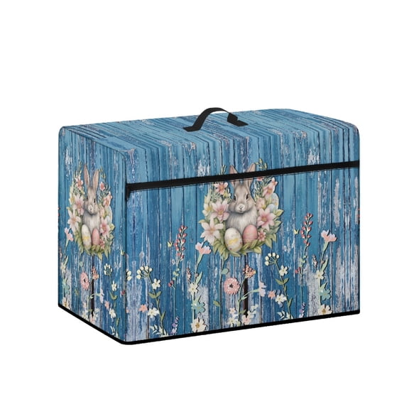 HELLHERO Rabbit and Flowers Sewing Machine Carring Cover for Extra Accessories Waterproof Cover 17.7 x 8.6 x 12.5 inches Fits Brother, Singer, Janome
