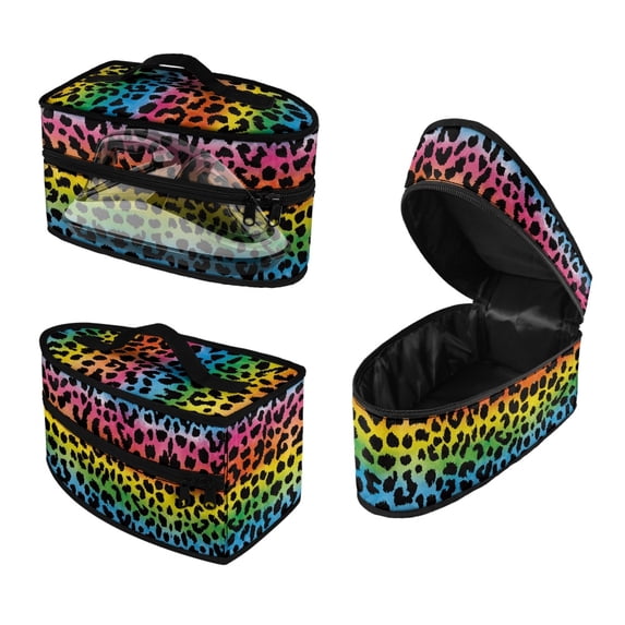 HELLHERO Rainbow Leopard Print Polyester Protective Case Ironing Machine Storage Bag, Case Only