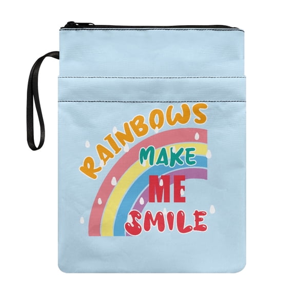 HELLHERO Rainbow Smile Bible Case Bag Tote Bags for Decorative Design Book Organzier Holder Polyester with Lightweight and Washable