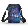 thumbnail image 1 of HELLHERO Rainbow Wolf Pattern 2 Layers Shoulder Bags 2 Zippers for Outdoor Travel, 1 of 7
