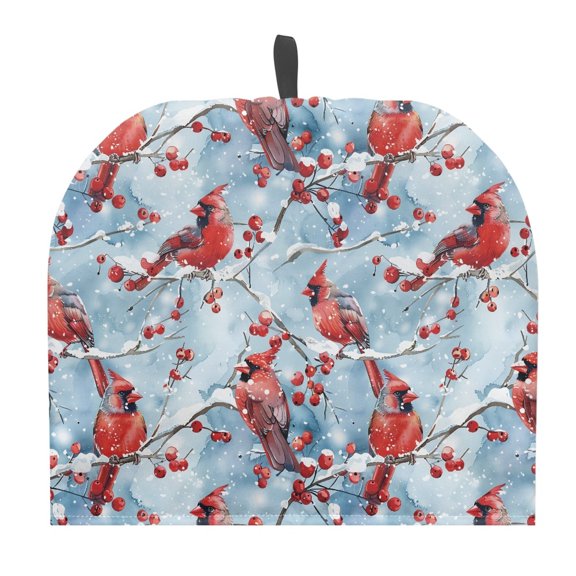 HELLHERO Red Bird Pattern Teapot Dust Cover Polyester Canvas Thermal Insulation for Restaurant