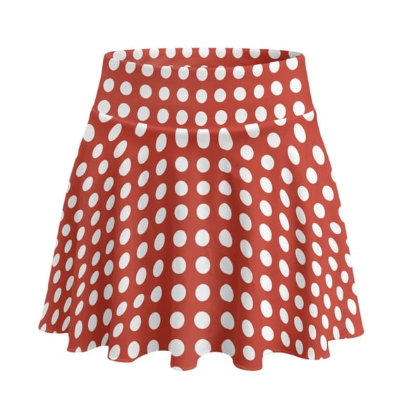 HELLHERO Red Polka Dot High Waisted Skirts, with Shorts Built-in Shorts Golf Skirts Inner Pockets Tennis Skirt for Hiking Travel