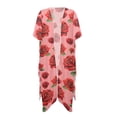 thumbnail image 1 of HELLHERO Red Roses Bathing Suit Cover Up High Quality Fabrics Quick Dry Free Size Women's Kimono Coverup for Female Adult, 1 of 6