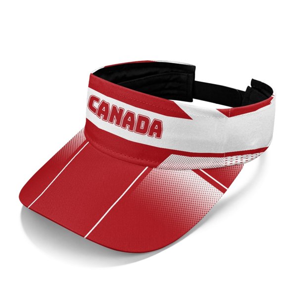 HELLHERO Red White Striped Pattern Empty Crown Cap for Women, Polyester Fabric Lightweight Breathable Open Top Visor Hat for Travel Hiking Summer