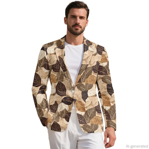 HELLHERO Regular Fit Mens Sport Coat for Casual Summer, Polyester Slim Fit Men's Blazers & Suit Jackets with One Button