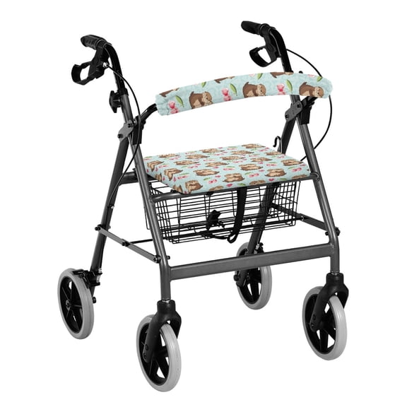 HELLHERO Reindeer Christmas Tree Seat & Backrest Cover Set for The Elderly Dust Proof Rollator Walker Seat and Backrest Rollbar Covers Set and Seniors Adult Machine Washable Non Slip