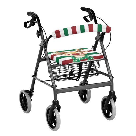 HELLHERO Reindeer Stripes Seat and Backrest Covers Walker Seat Covers & Breathable for Elderly Adults Comfortable