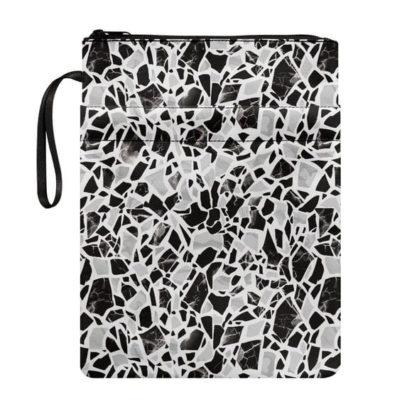HELLHERO Retro Bible Case Bag with Washable Handle Polyester Carrying Book Case Book Protection for Friend Bible Mother 11.42 x 8.66 Inch 1pcs, Black-and-white Chippy Texture