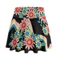 thumbnail image 1 of HELLHERO Retro Floral Rainbow Tennis Skirt, 2 Side Pockets Built-in Shorts Athletic Skort High Waisted Tennis Skirts for Vacation Pickleball, 1 of 10