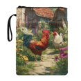 thumbnail image 1 of HELLHERO Rooster and Daisy Design Book Cover Sleeve with Book Protection Polyester Book Organizer Bag with Waterproof for Office Storage & Portability, 1 of 8