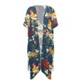 thumbnail image 1 of HELLHERO Rooster Floral Bathing Suit Cover Up High Quality Fabrics Loose Free Size Bikini Cover Up for Women, 1 of 5