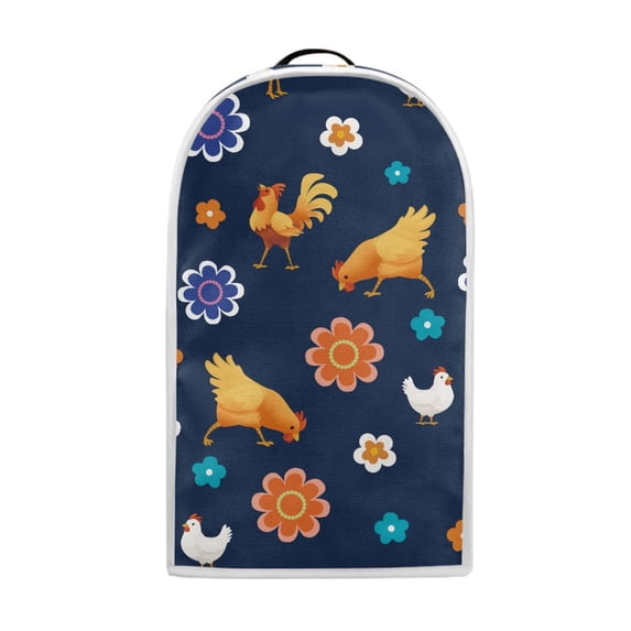 HELLHERO Rooster Hens Flowers Food Processor Cover Elastic Kitchen Use AntiSlip Oil Proof Protective Case with Dustproof