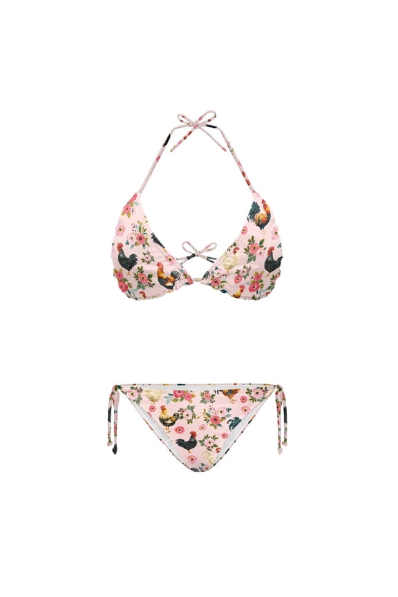 Rooster Print Soft Fabric Swimwear Plus Size Quick Drying Plus Size Design Loose Design