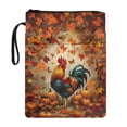 thumbnail image 1 of HELLHERO Rooster Pumpkin Zipper Bag Gift Protector Wrap Bag with Book Protection Polyester Fabric Reusable for Friend 8.66 x 11.42, 1 of 8