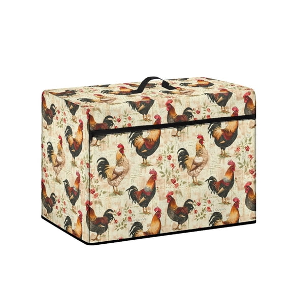 HELLHERO Rooster Sewing Machine Carring Cover for Extra Accessories Dustproof Washable Fabric Lightweight Protective Cover