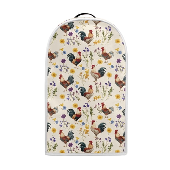 HELLHERO Roosters Wildflowers 1Set Mixer Blender Cover Polyester Easy to Clean for Household