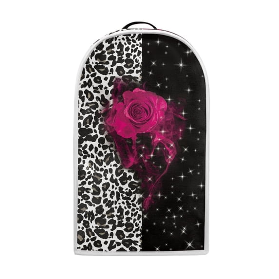 HELLHERO Rose Leopard Print Coffee Machine Dust Cover for Kitchen Counter Lightweight