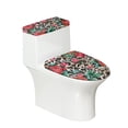 thumbnail image 1 of HELLHERO Rose Leopard Print Keep Dust Stain Toilet Covers Set Soft Elastic Fabric, Fits All Toilet Shapes, Universal U-Shaped, 1 of 8
